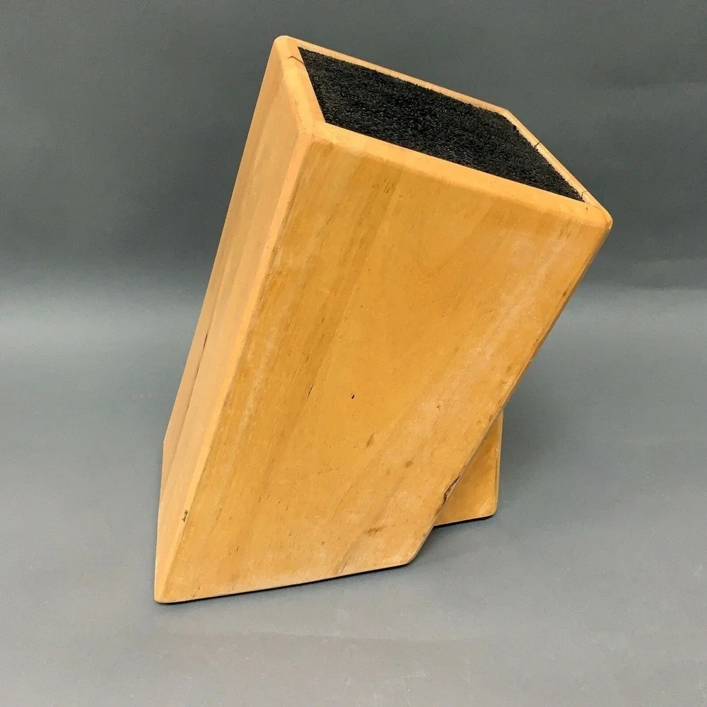 I Go Home Products Slotless Wooden Knife Block Stand Cutlery Storage Organizer